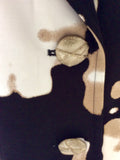 GOLD BY MICHAEL H BLACK,CREAM & BROWN PRINT JACKET SIZE 10