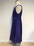 KALIKO MIDNIGHT BLUE LINEN BLEND SPECIAL OCCASION FIT & FLARE DRESS SIZE 14