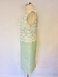 COUNTRY CASUALS LIGHT GREEN EMBROIDERED TOP DRESS & JACKET SUIT SIZE 18