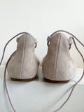 MINT VELVET BEIGE SUEDE LACE UP FLATS SIZE 5/38