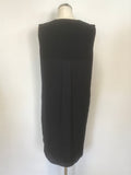 WHISTLES NAVY BLUE SLEEVELESS LAYERED FRONT TOP SHIFT DRESS SIZE 10