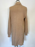 JAEGER CAMEL KNIT LONG CARDIGAN SIZE M