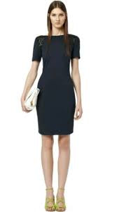 REISS AMBER NAVY BLUE & BLACK SEQUINNED PENCIL DRESS SIZE 8