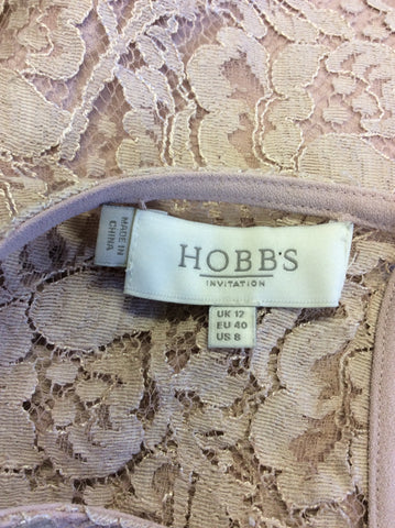 HOBBS INVITATION PINK LACE SLEEVELESS TOP SIZE 12