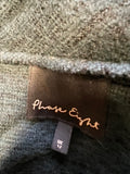 PHASE EIGHT TEAL WOOL BLEND GREEN COLLARED WRAP ACROSS UNLINED COAT SIZE 12