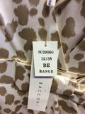 BRAND NEW GINA BACCONI IVORY & BEIGE PRINT DRESS & BOLERO JACKET SIZE 12