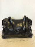 FRANCESCO BIASIA BLACK SPLIT LEATHER SHOULDER BAG