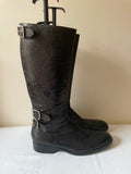 TRIUMPH BY PAUL SMITH BLACK LEATHER MOTORBIKE BOOTS SIZE 6/39