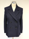 WHISTLES NAVY BLUE DOUBLE BREASTED BLAZER SIZE 12