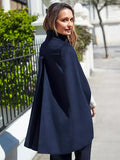 PURE COLLECTION ALAINA NAVY BLUE 100% WOOL CAPE SIZE 16