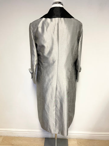BRAND NEW MASCARA SILVER GREY & BLACK PENCIL DRESS & MATCHING COAT SUIT SIZE 16