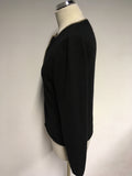 A.GIANNETTI BLACK & FAWN TRIM CASHMERE CARDIGAN SIZE M