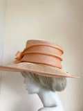 UNBRANDED APRICOT BOW & FLOWER TRIM FORMAL HAT