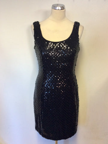 VINTAGE YESSICA BLACK SEQUINNED COCKTAIL DRESS SIZE 12