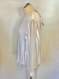 BRAND NEW MARKS & SPENCER AUTOGRAPH WHITE PLEATED TOP SIZE 10