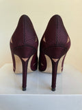 LK BENNETT FERN RUBY JACQUARD FABRIC & LEATHER HEELS SIZE 4/37
