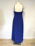 COAST ROYAL BLUE STRAP/ STRAPLESS PLEATED BODICE LONG SPECIAL OCCASION DRESS SIZE 12