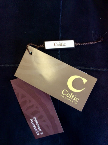 BRAND NEW CELTIC & CO 100% NATURAL BLACK SHEEPSKIN FUR LINED GILET SIZE 12