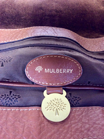 MULBERRY ALEXA OAK TAN BUFFALO LEATHER CROSS BODY STRAP SATCHEL BAG