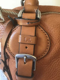 RALPH LAUREN TAN LEATHER SHOULDER BAG WITH CROSS BODY STRAP