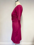 MARKS & SPENCER AUTOGRAPH CRANBERRY PINK STRETCH PENCIL DRESS SIZE 8