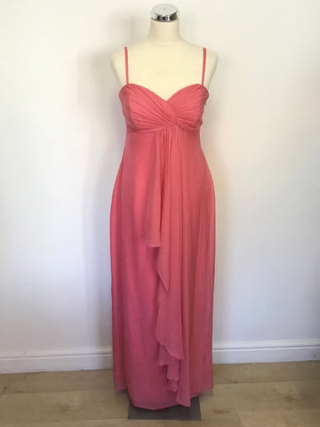 COAST PINK SILK STRAPPY / STRAPLESS LONG SPECIAL OCCASION/ EVENING DRESS SIZE 12