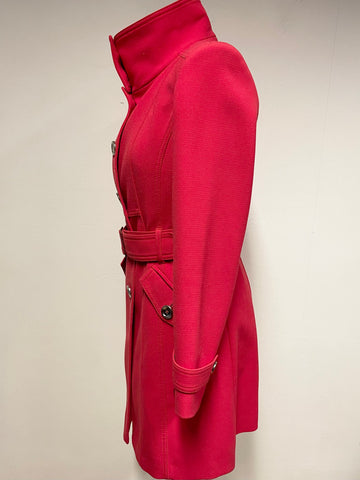 MARKS & SPENCER RED BELTED TRENCH COAT SIZE 8