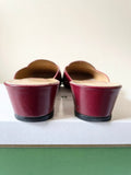 KATE SPADE NEW YORK PAULA RUBY RED LEATHER SLIP ON MULES SIZE 6.5/39.5
