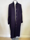 DESIGNER THIERRY COLSON PARIS PURPLE WOOL LONG COAT SIZE L