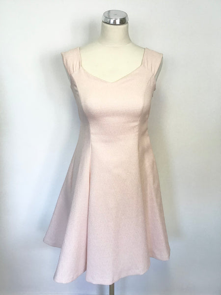 COAST PALE PINK WITH REAR BOW TRIM SPECIAL OCCASION FIT & FLARE DRESS SIZE 8