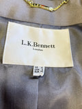 LK BENNETT GREY WOOL & SILK PENCIL DRESS & JACKET SUIT SIZE 10