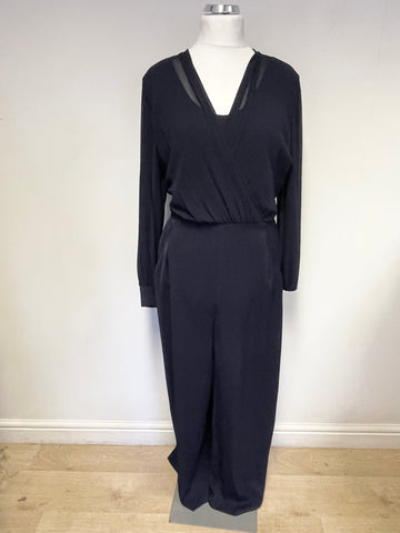 PHASE EIGHT NAVY BLUE LONG SLEEVED JUMPSUIT SIZE 20