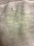 MARCCAIN GREY COTTON STITCH TRIM ZIP UP TOP SIZE 1 UK 8/10