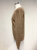 COS BRICK ALPACA & WOOL BLEND FINE KNIT LONG SLEEVE JUMPER SIZE L