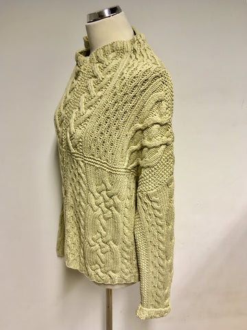 NICOLE FARHI SAND COTTON CABLE KNIT OVERSIZE JUMPER SIZE M