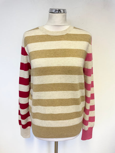 BRAND NEW MARKS & SPENCER AUTOGRAPH 100% CASHMERE STRIPED JUMPER SIZE 12