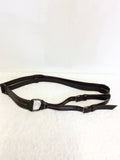 UNBRANDED DARK BROWN LEATHER SPLIT TWIN BUCKLE FASTEN BELT SIZE M/ L