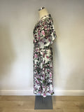 BRAND NEW PHASE EIGHT WHITE WITH FLORAL PRINT DRESS SIZE 14