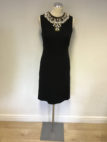 Milly Of New York Black Beaded Neckline Pencil Dress Size M