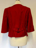 MARKS & SPENCER AUTOGRAPH RUBY RED 3/4 SLEEVE COTTON JACKET SIZE 14
