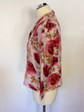 PATSY SEDDON FOR PHASE EIGHT PINK & RED FLORAL SILK SKIRT SUIT SIZE 16