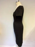 LK BENNETT DARK GREY WOOL PENCIL DRESS SIZE 8