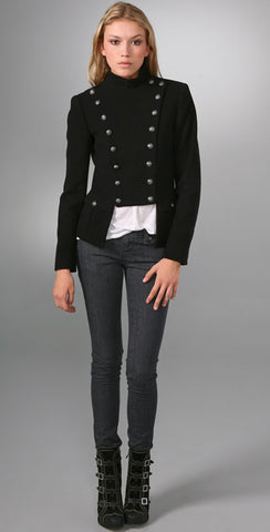 TWENTY8TWELVE BLACK WOOL BLEND TURPIN JACKET SIZE 10