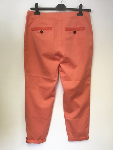 BRAND NEW MARCCAIN CORAL COTTON TAPERED LEG TROUSERS SIZE N5 UK 16