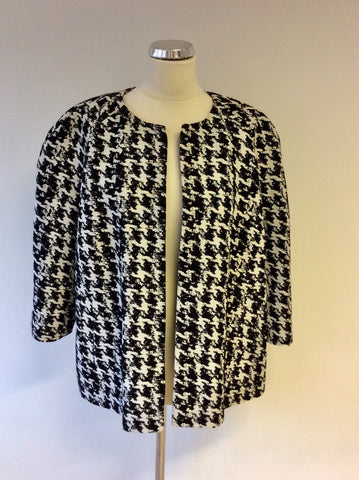 WINDSMOOR BLACK & IVORY PRINT JACKET SIZE 20