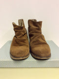 RADLEY OAKWOOD TAN SUEDE & LEATHER ANKLE BOOTS SIZE 6/39