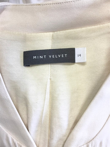 MINT VELVET PALE PINK ZIP UP BOMBER JACKET SIZE 14