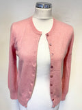 MARKS & SPENCER AUTOGRAPH 100% CASHMERE BUBBLEGUM PINK LONG SLEEVED CARDIGAN SIZE 10