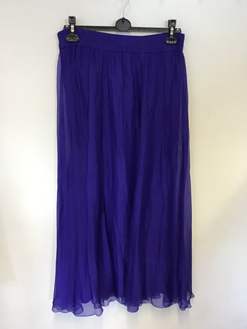 PHASE EIGHT PURPLE SILK LONG MAXI DRESS SIZE 10