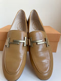TODS DOPIA MUSTARD LEATHER FLATS SIZE 4.5/37.5